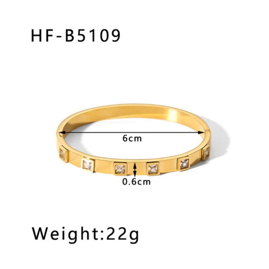 18K Gold Plated Stainless Steel Bangles – Elegant Women’s Jewelry