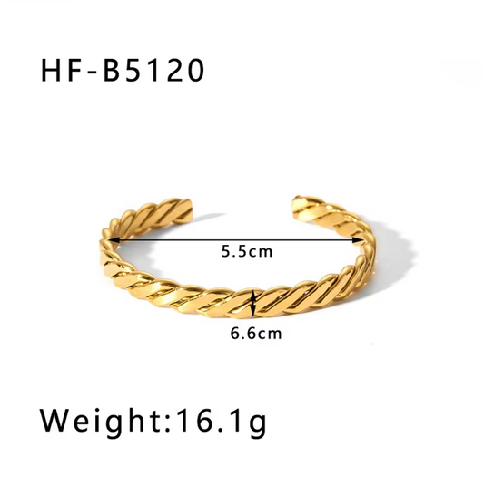Twisted Gold-Plated Cuff Bracelet