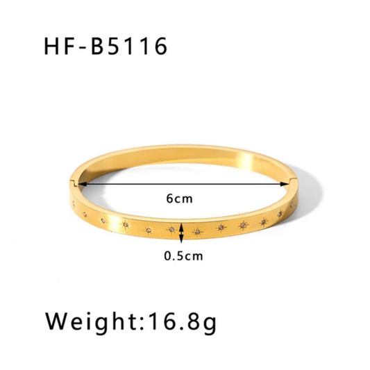 18K&nbsp;&nbsp;Gold Plated Stainless Steel Bangles – Elegant Women’s Jewelry