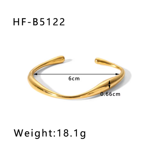 18K Gold Plated Minimalist Open Bangle